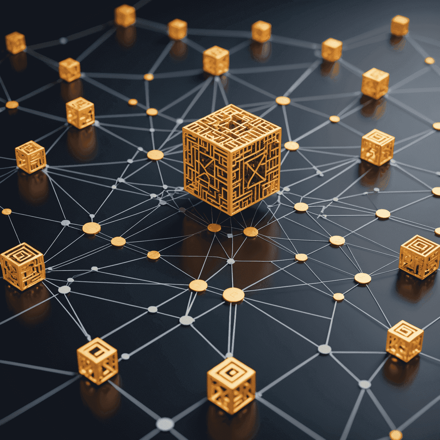 Visual representation of Layer3 technologies enhancing blockchain performance and scalability, showing interconnected nodes and faster transaction speeds