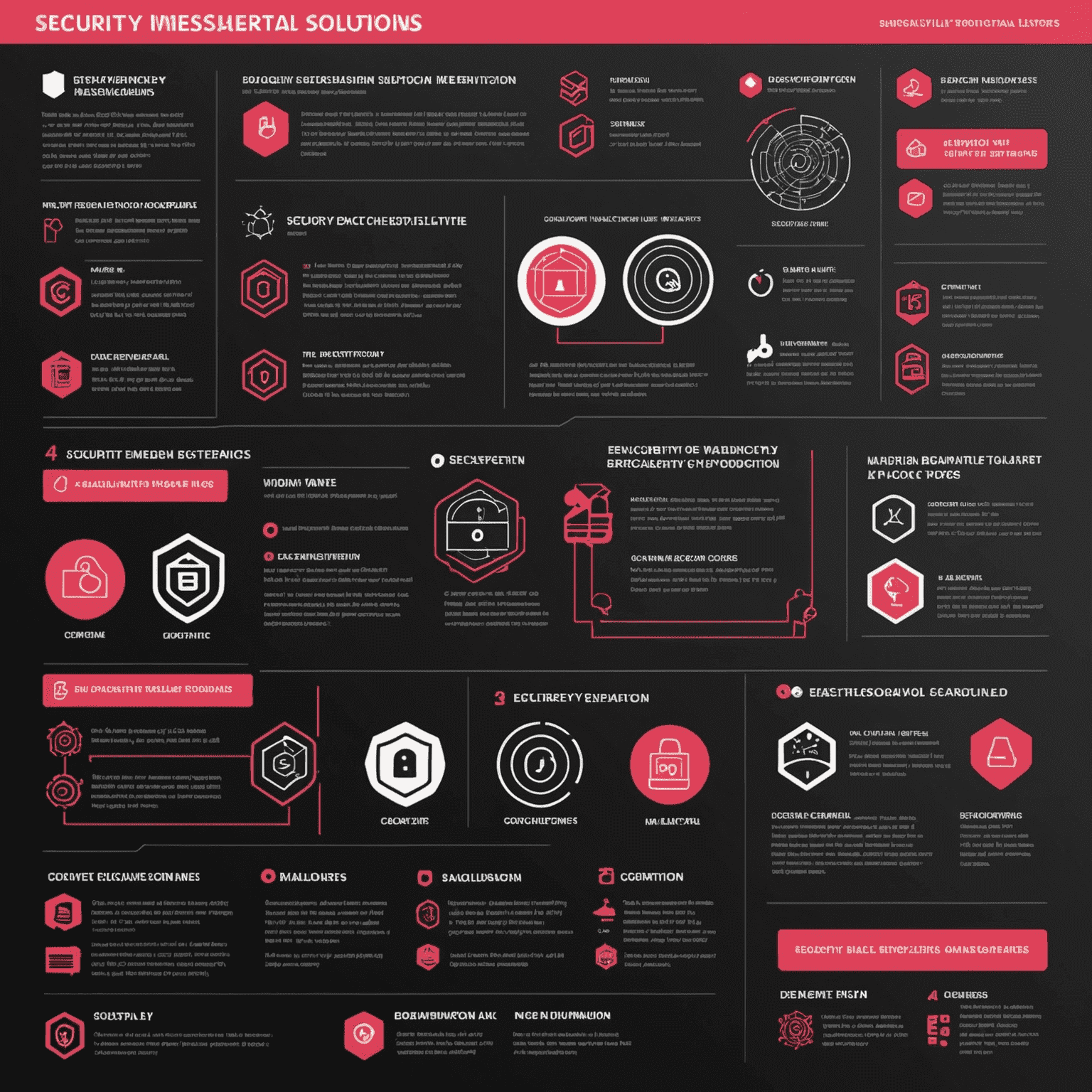 An infographic showcasing the security measures implemented in Layer3 scalability solutions. The image displays various security protocols, encryption methods, and consensus mechanisms using icons and brief descriptions. The color scheme is primarily black and white with red and pink accents for emphasis.